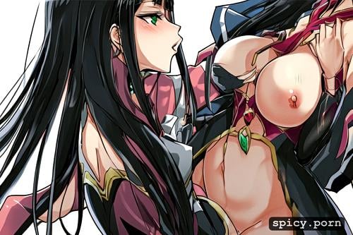 black long hair squirt breast pink nipple pussy showing