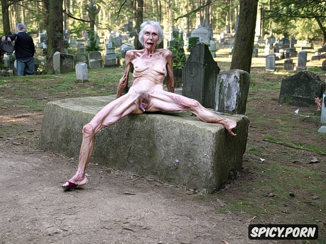 scrawny, ultra realistic photo, corpse, zombie, spreading legs