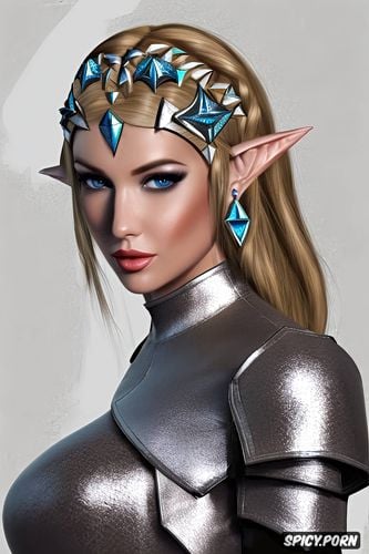 princess zelda legend of zelda tight leather armor portrait beautiful face milf bimbo masterpiece