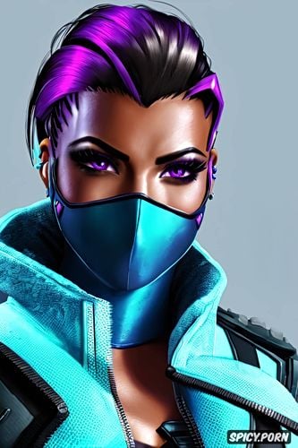 ultra detailed, sombra overwatch tight outfit portrait beautiful face masterpiece