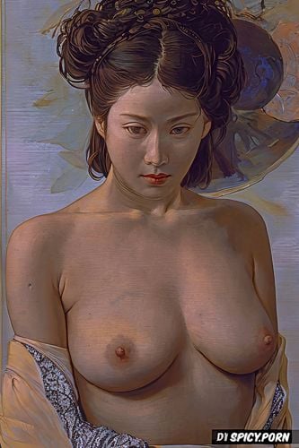 japanese woman nude, ilya repin painting, teen, delacroix painting