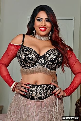 color photo, beautiful, wide broad hips, gorgeous voluptuous indian model milf bride