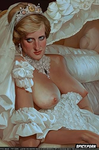 wedding dress, princess diana, post impressionism manet, gottfried hellnwein