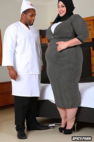 really big and fat nurse under hijab, fat, fat whorish face