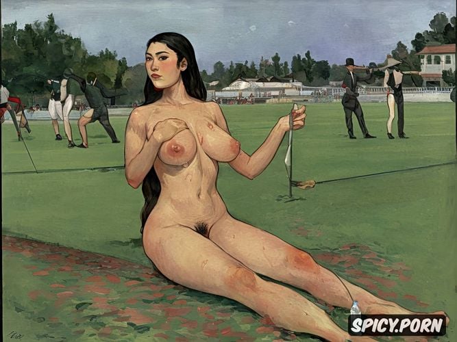 playing polo, very pale skin, beautiful, veiny boobs, maurice denis