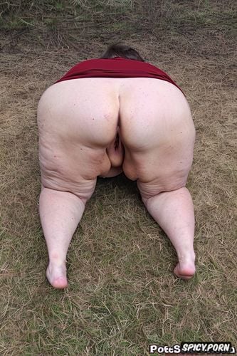 both legs together, big fat juicy ass, spreading ass cheeks with both hands