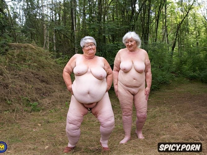 fat naked old woman of 90 years old, perfect hands, big breasts