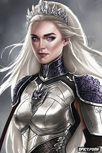 confident smirk, tiara, beautiful face, female knight, wearing black scale armor