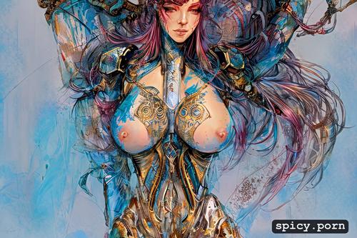 carne griffiths, key visual, strong warrior princess, comprehensive cinematic