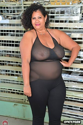 60 years old, see through shirt, standing up, hair, chubby body