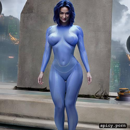 blue purple skin, fit, thick dick in vagina, athletic, kiera knightley as cortana from halo