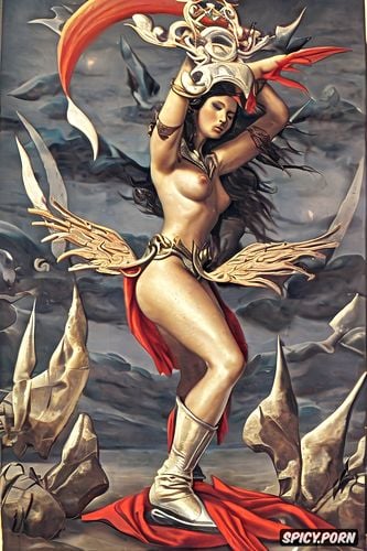 godess of thunder, paul peter rubens oil painting, space age