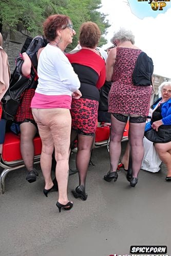 a very very old granny enjoys pooing herself on a crowded tourist coach bus