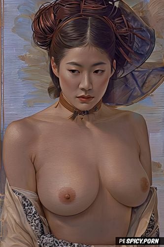 japanese woman nude, rembrandt painting, teen, ilya repin painting