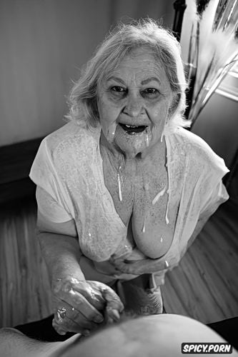 highres, halloween, old fat grandmother, handjob, old night gown