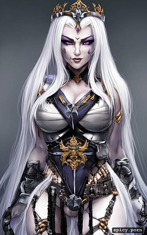 white hair, purple eyes, 91tdnepcwrer, chastity belt, raw, hy1ac9ok2rqr