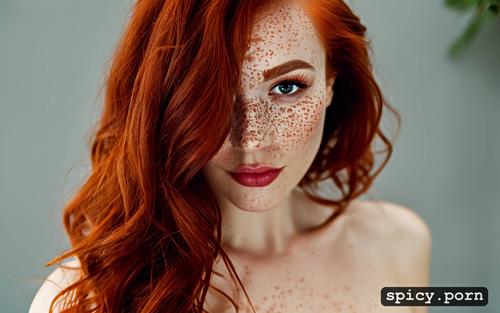 high definition, 32 years old woman, natural skin, freckles