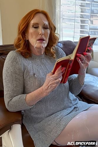 she is interrupted during book reading by clumsy sneaky facial cumshot from her small nephew