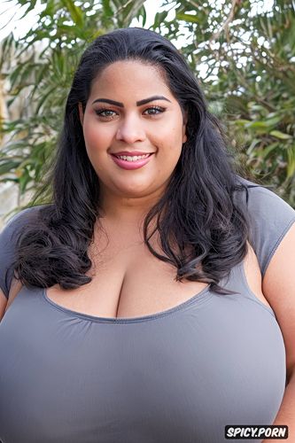 gorgeous egyptian model, longer cleavage, chubby thick thighs