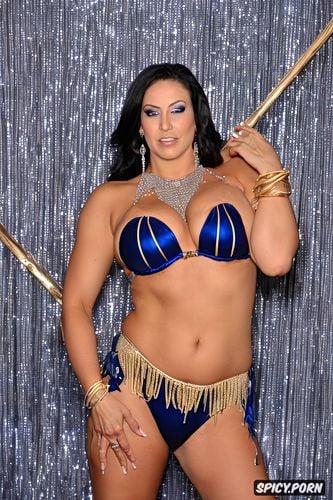 front view, gigantic natural boobs, color photo, busty1 5, elegant1 4 bellydance costume with matching jeweled bikini top