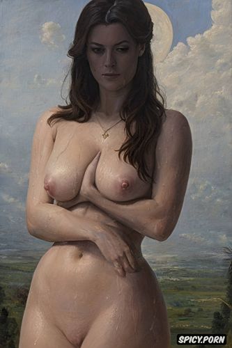 shemale, strabismus, flat chested, small delicate breasts, john singer sargeant oil painting