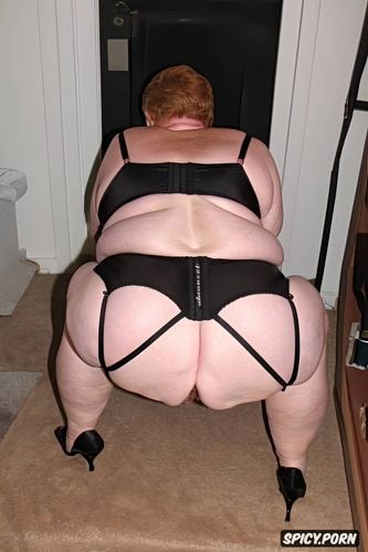 ssbbw, squatting, granny, obese, cellulite, grandma, bent over