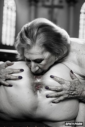 old lady cook licking pussy, masterpiece, hyper realistic, extra detailed