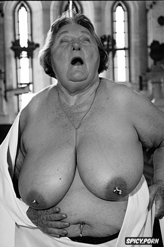 obese, big saggy tits, old geriatric elderly woman, fat, ultra detailed