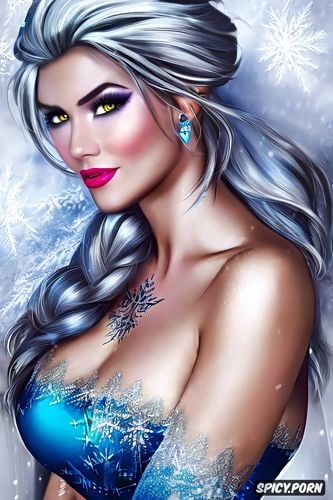 tattoos masterpiece, k shot on canon dslr, ultra detailed, widowmaker overwatch beautiful face young sexy low cut snow queen elsa lingerie