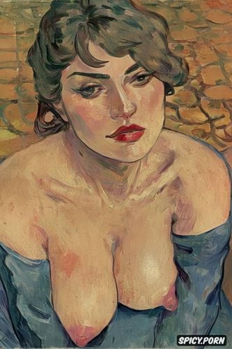 vincent van gogh, paul gauguin, small breasts, erotic art, intimate tender