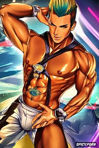 sexy gay em hentai, homem branco, corpo magro, pelado, anos