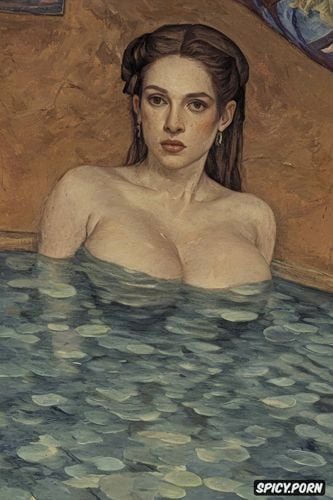 old videogame graphics, german, egon schiele, dragon, tiled bathing