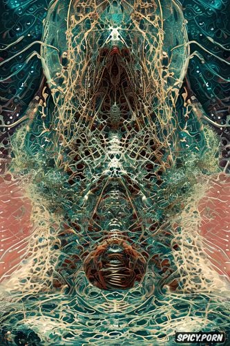 naked, digital art, alien, hoses, giger style, sephia effect