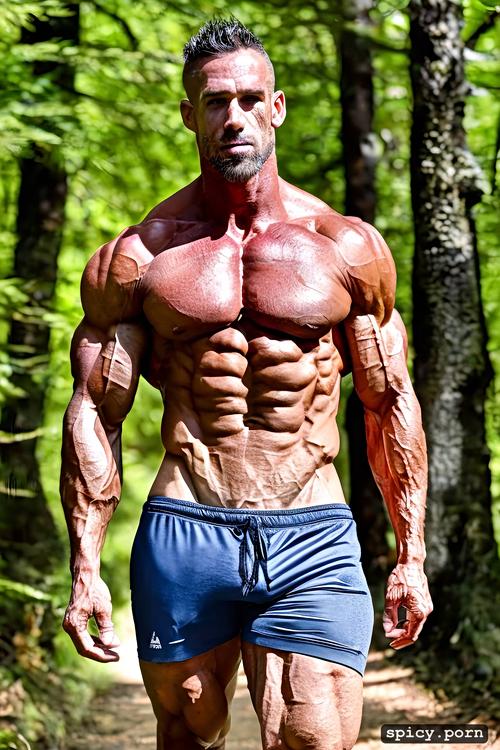 in this alluring solo 1 0 spectacle, a super tall over 2 meters 1 2 20 year old caucasian man embodies the epitome of a bodybuilder 1 3 he stands tall