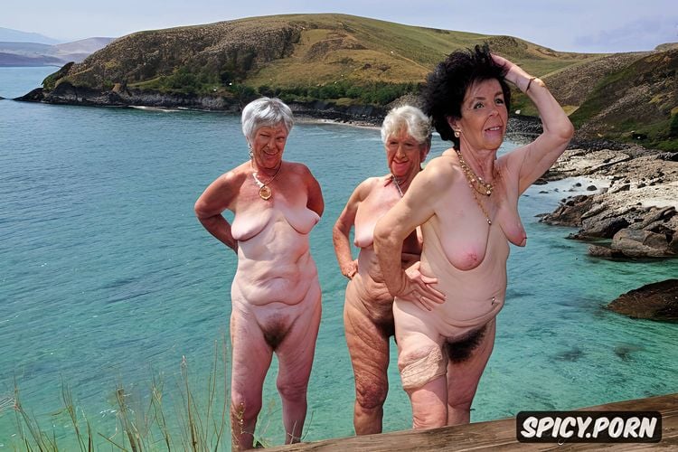 gilf, posing, old irish granny, dimpled, granny is ripe and contemporary