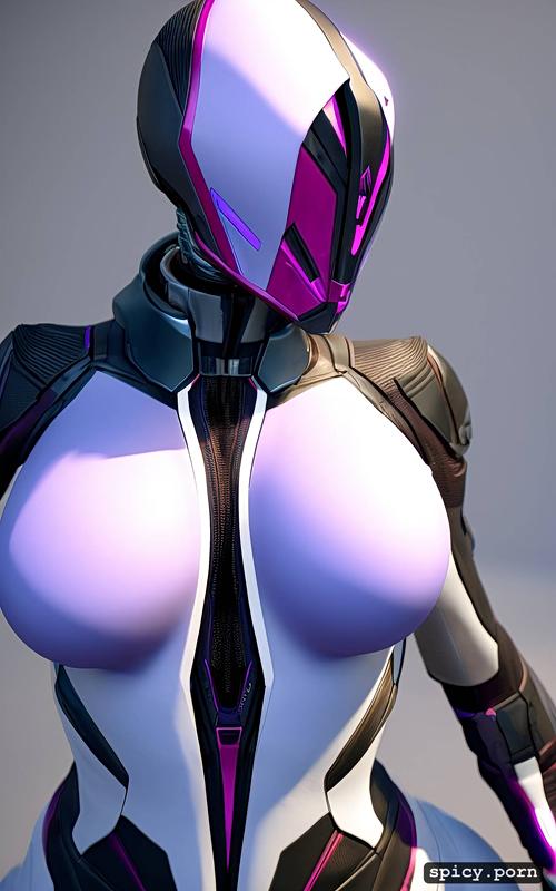 one single woman, purple environmental suit, mass effect, video game