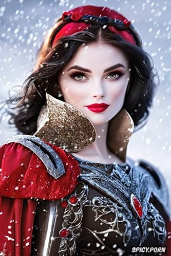 k shot on canon dslr, ultra detailed, ultra realistic, warrior snow white disney s snow white beautiful face wearing armor young masterpiece