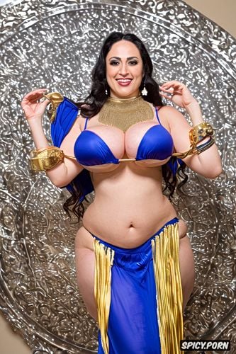 slim stomach, massive saggy melons, very beautiful bellydancer