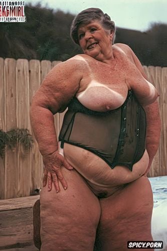 gilf, tan lines1 3, dutch, extremely obese, black bobcut hairstyle