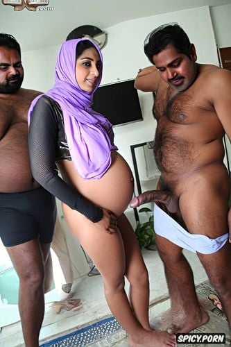 pakistani teen muslim pregnant women wearing hijab, big round tits