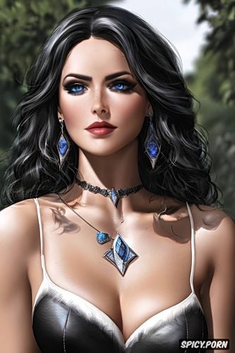 yennefer of vengerberg the witcher tight outfit beautiful face masterpiece