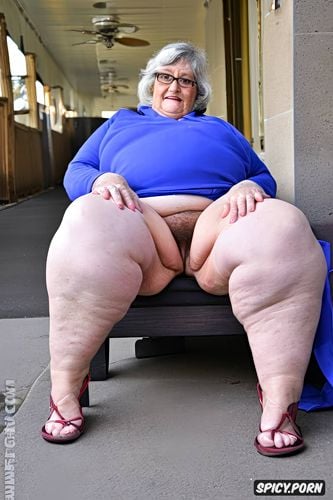 ssbbw, smiling, ribs showing, very old granny, anorctic, poorly dirty dressed