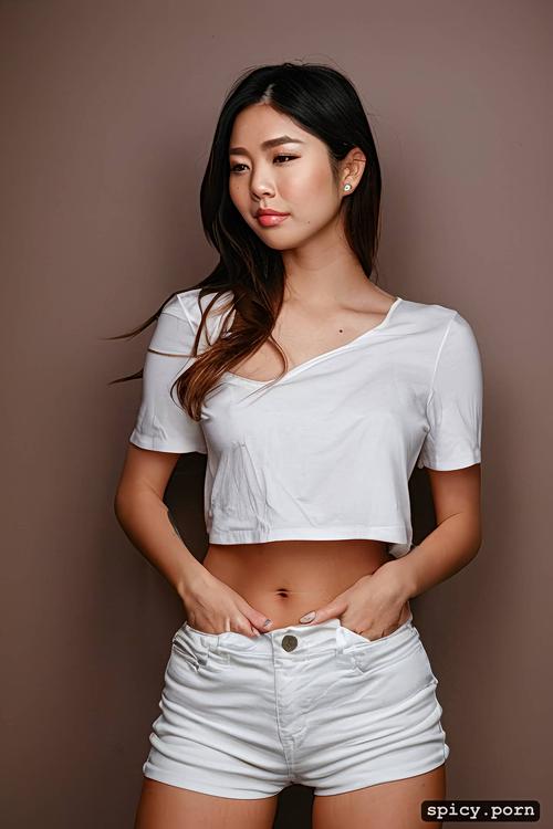 crop top, 18 years old japanese high school student, beautiful fingers
