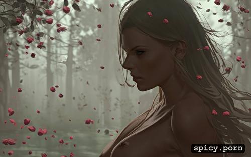 illustration, artgerm, surrounded by roses, portrait, fantasy