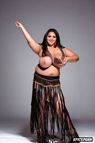 extremely busty, intricate beautiful dancing costume with matching top