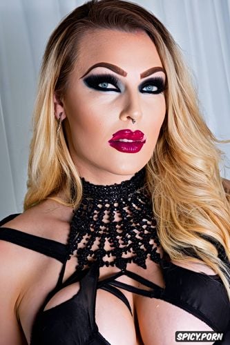 goth, satanic model, trashy makeup, whore