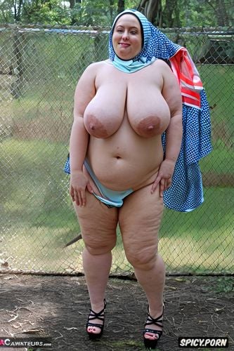 white skinned mature, standing, supremely huge round boobs, totally naked