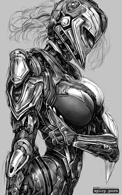 color, hy1ac9ok2rqr, engineered, sketch, techno organic exoskeleton armor