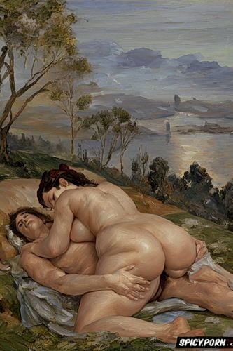 michelangelo buonarroti painting, grabbing neck, renoir, fat hips