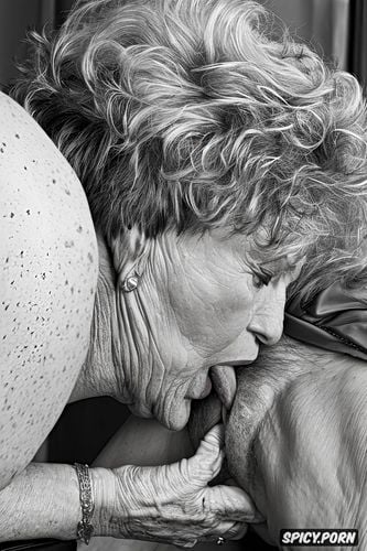 hyperrealistic, masterpiece, old woman licking pussy, point of view